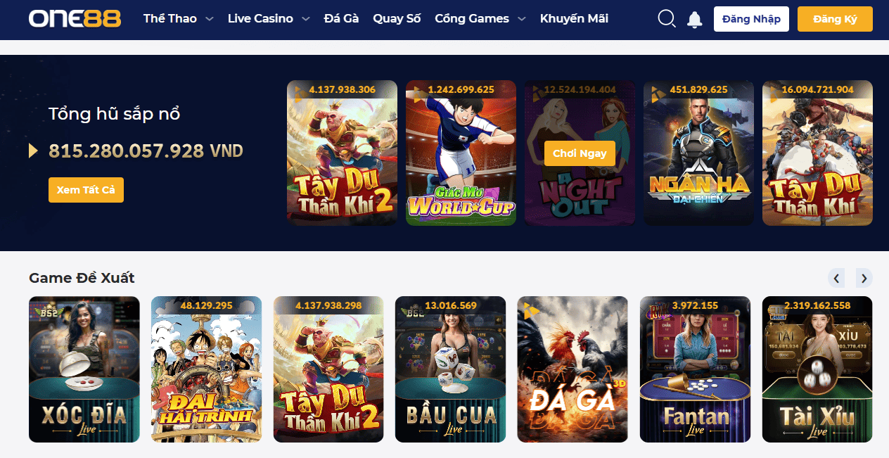 Không gian cá cược thú vị, đa dạng tựa game