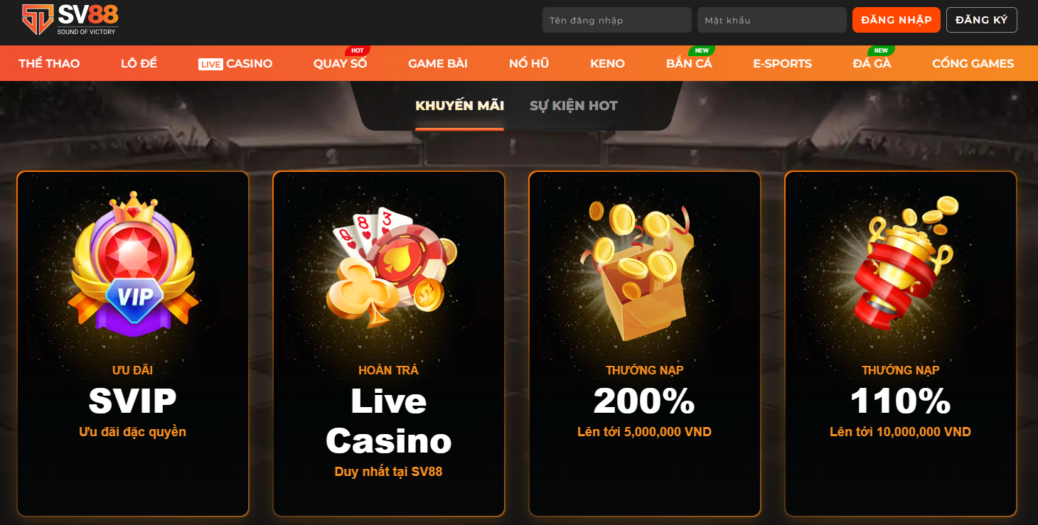 Khám phá các sảnh game hot hit tại nhà cái SV88 