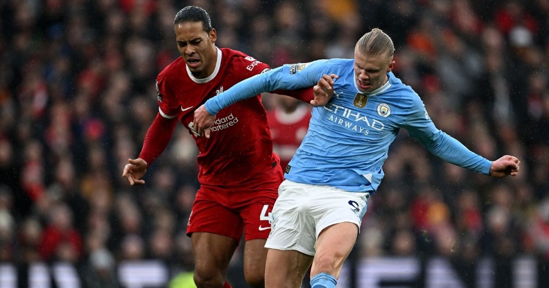 Van Dijk đối đầu với Erling Haaland